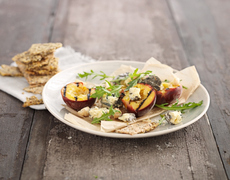 Grilled Peach & Blue Cheese Salad