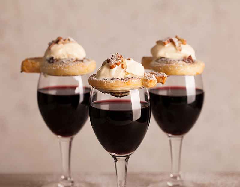 Palmiers with Vanilla Ice Cream & Port